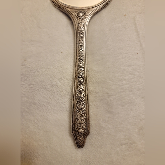 19th Century sterling silver hand mirror - Picture 5 of 9